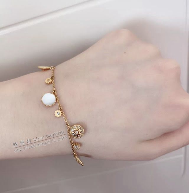 Dior飾品 迪奧經典熱銷款925雜色羅盤手鏈 雙面迪奧Dior八芒星手鏈  zgd1487